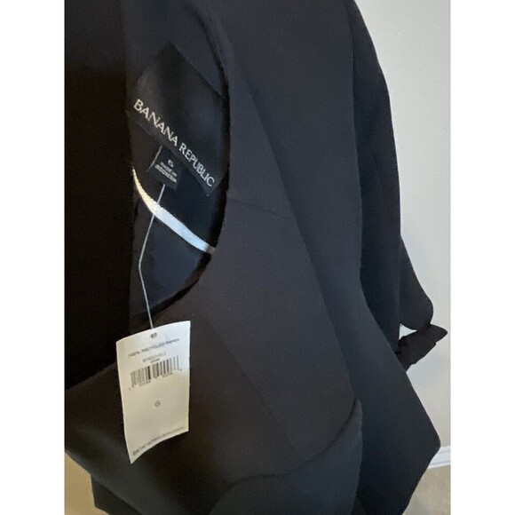 Banana Republic Womens size 6 Jacket Black Full Zip Lined Button Front Bow NWT - Picture 2 of 9